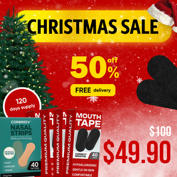 Cotton Mouth Tape 120 Black + Nasal Strips 40 Tan